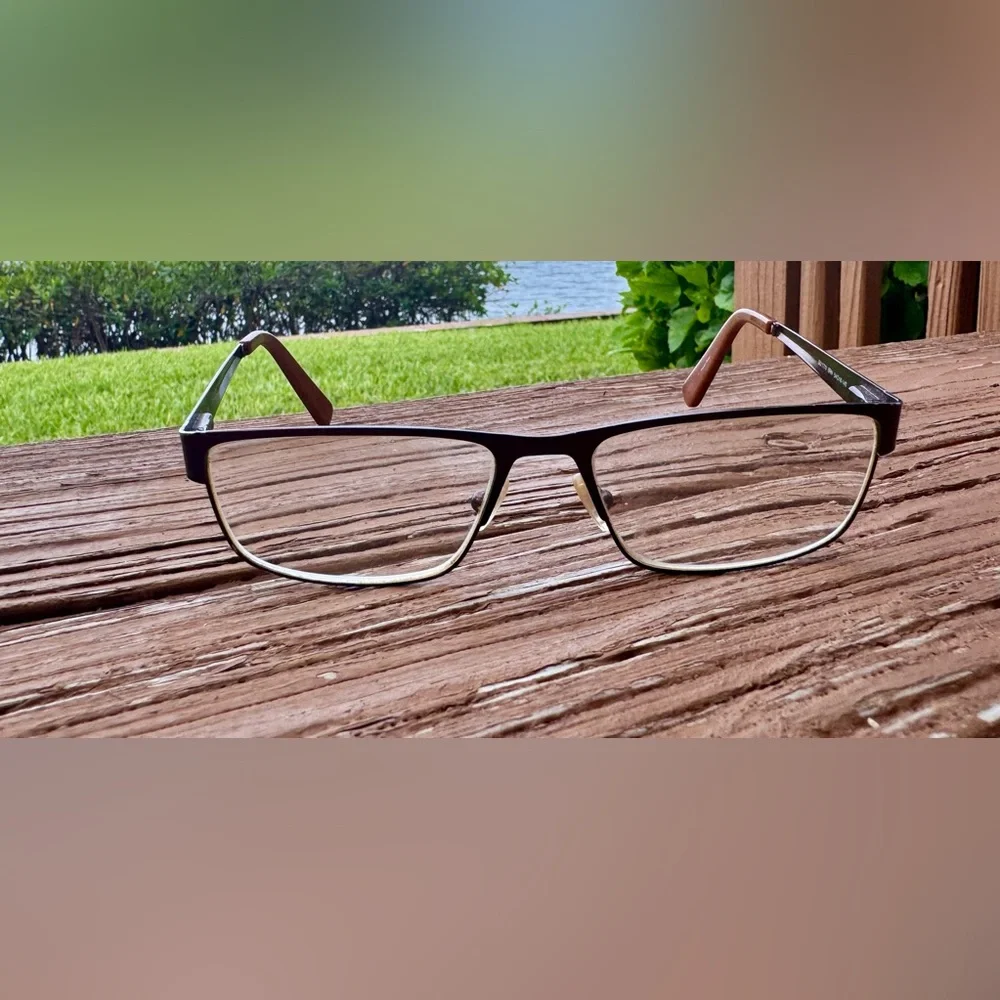 Guess GU 1770 Brown Metal Rectangle Full Rim 54-16-140 Eyeglass Frames Only